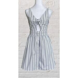 Abercrombie & Fitch Blue White Striped Mini Dress XS S Cottagecore Summer Fairy